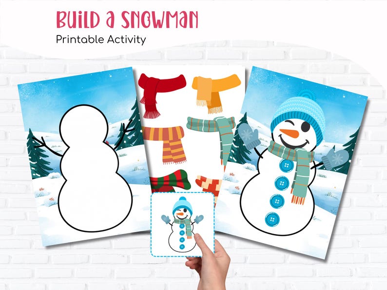 Build a Snowman Printable Activity I Dress up Game Busy Book I Winter ...