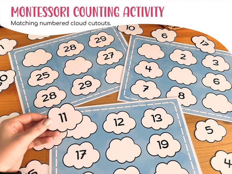 Montessori Counting Activity for Pre-k | Toddler Math Game | Number ...