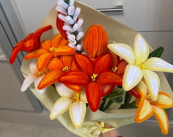 Handcrafted Pipe Cleaner Flower Bouquets – Special Gifts, Teacher, Birthday, Home, Office, Party, Event