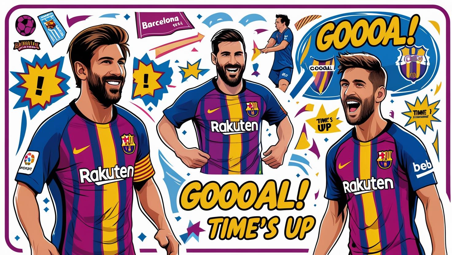 FCバルセロナ ステッカーパック | カラフルなデジタルアートステッカー