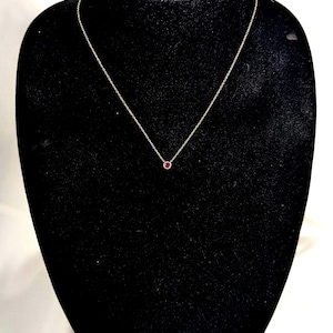 Dainty Ruby Solitaire Necklace