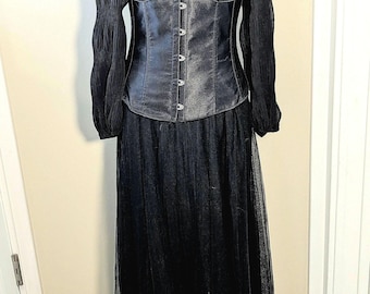 Dark Romance Ruffled Smocked Peasant Top
