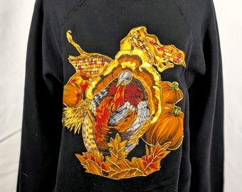 Vintage 80s Black Turkey Sweater