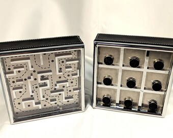 Chrome Tic Tac Toe and Maze Desktop Game Set