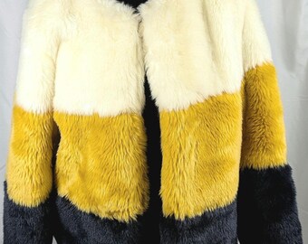 Faux Fur Colorblock Jacket