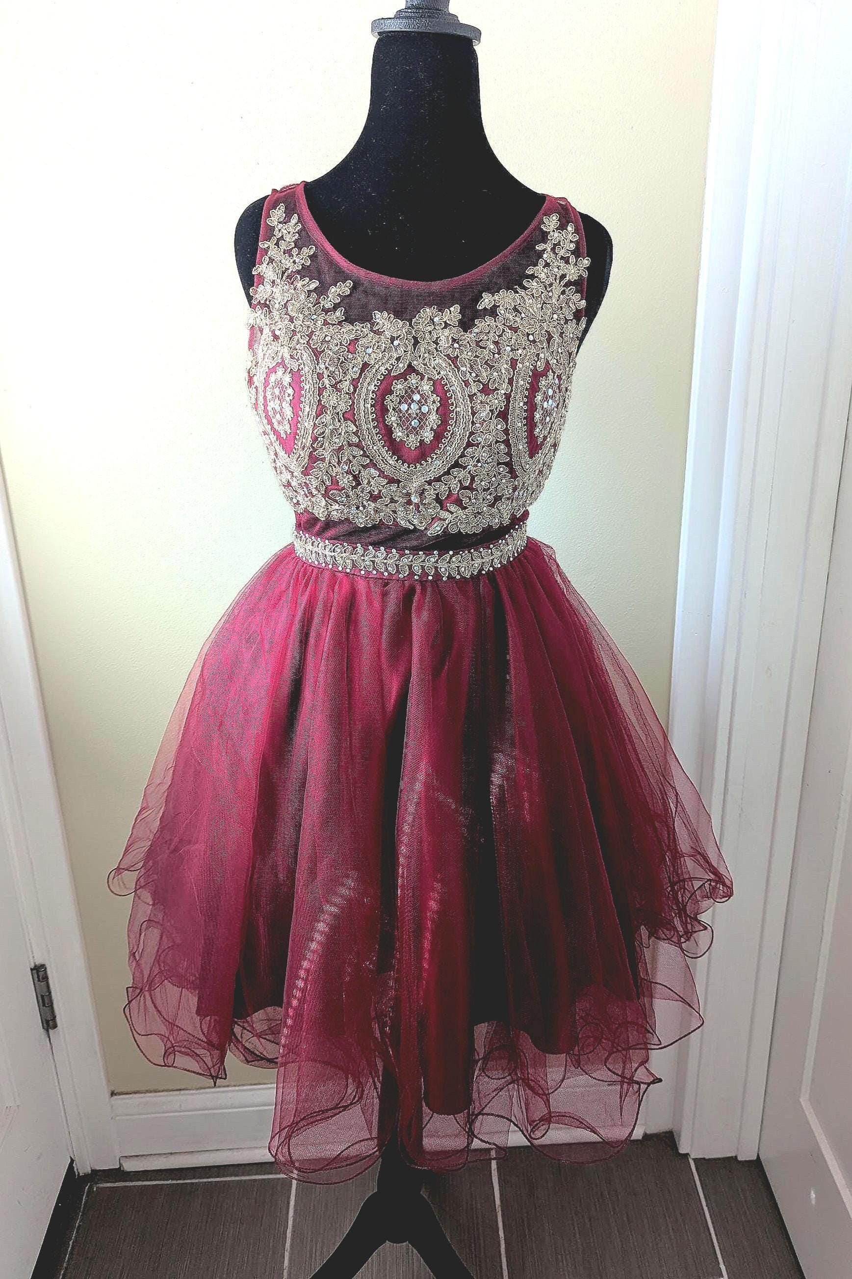 Short Gold Homecoming Dress