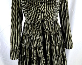 Fraze Girls Olive Green Tiered Button Down Dress