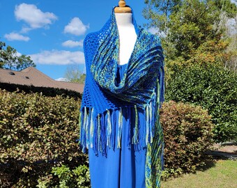 Crochet Dragon Wing Shawl, Asymetrical Shawl, Triangle Shawl, Large Scarf, Knit Shawl, Knit Scarf, Knit Wrap, Wrap Skirt, Sari