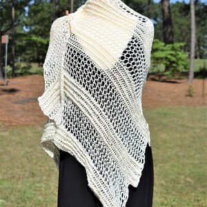 MADE TO ORDER Crochet Dragon Wing Shawl, Asymetrical Shawl, Triangle Shawl, Large Scarf, Knit Shawl, Knit Scarf, Knit Wrap, Wrap Skirt, Sari image 2