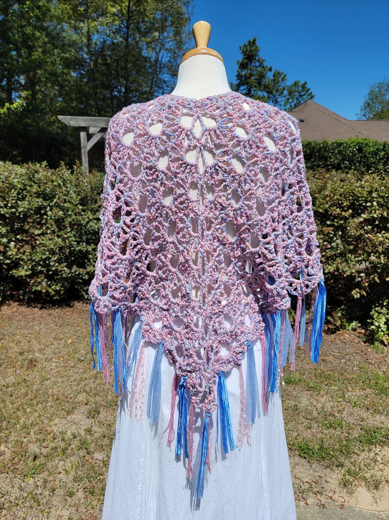 Crochet Poncho, Fringed Poncho, Pullover Sweater, Crochet Shawl, Knit Shawl, Knit Poncho, Bohemian Poncho, Kimono Cardigan, Kimono Jacket image 3