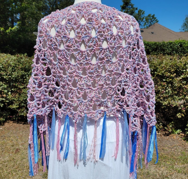 Crochet Poncho, Fringed Poncho, Pullover Sweater, Crochet Shawl, Knit Shawl, Knit Poncho, Bohemian Poncho, Kimono Cardigan, Kimono Jacket image 4