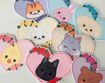 Ateez Aniteez Heart Chibi Stickers | Waterproof Vinyl Kpop Stickers