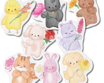 Ateez Aniteez Watercolor Floral Stickers | Waterproof Vinyl Kpop Stickers