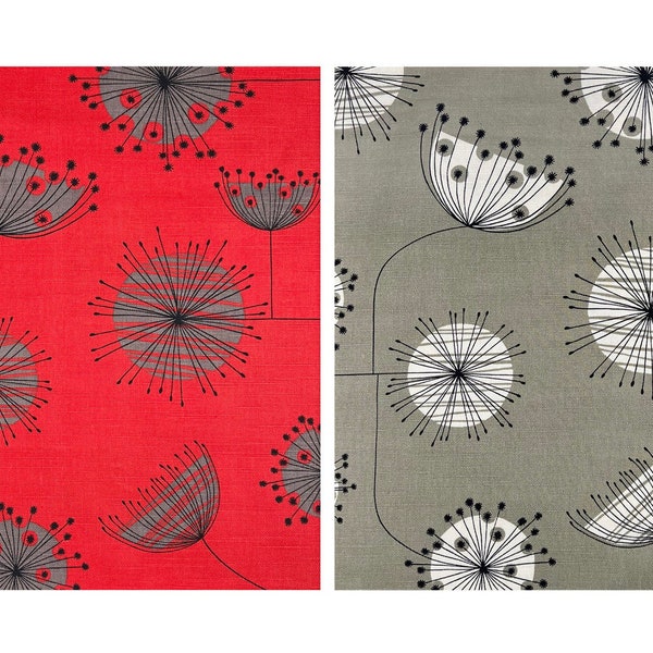 Miss Print U.K. | 16x16 TAKE2Pillow® | DANDELION Coral/Storm +  DANDELION French Gray