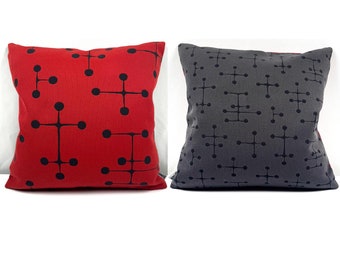 Maharam EAMES | TAKE2Pillow® | DOT Red / Small DOT Charcoal
