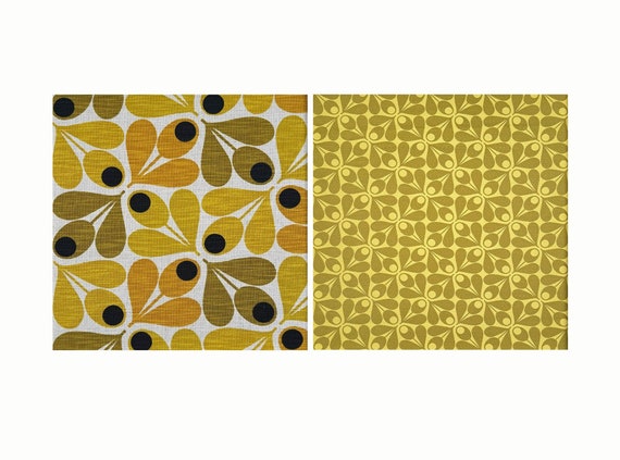 ORLA KIELY 16x16 Take2pillow Acorn Cup Heavy Upholstery in Saffron yellow olive Etsy