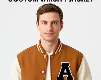 Custom Chenille Patch Varsity Jacket: Personalized Embroidered Letterman Bomber