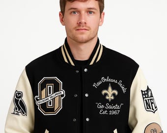 Custom Wool-Blend Varsity Jacket: Embroidered Chenille Patches