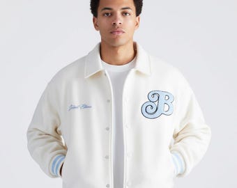 Custom Varsity Letterman Jacket: Chenille Patch Embroidered Bomber