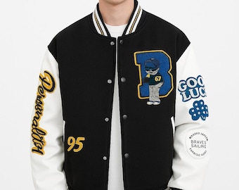 Custom Embroidered Varsity Jacket: Chenille Patch Wool Blend
