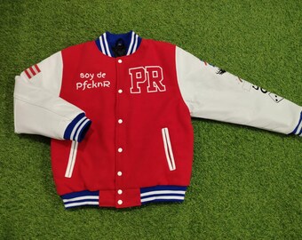 Custom Wool Varsity Jacket | Embroidered Letterman Jacket, Leather Sleeves
