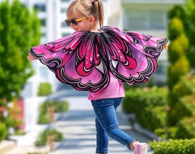 Butterfly Wings for Girls – Fairy Princess Costume Cape for Birthday, Halloween, Dress Up & Party