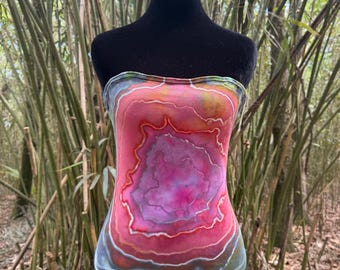 Obsidian Prism Tube Top Size L (Geode Ice Dye)