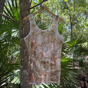 Desert Wind Side Slit Upcycled Tank Top Size XL (Geode Ice Dye)