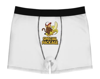 Funny Mens Boxer Briefs Special Package Gift for Him Monkey Banana Underwear