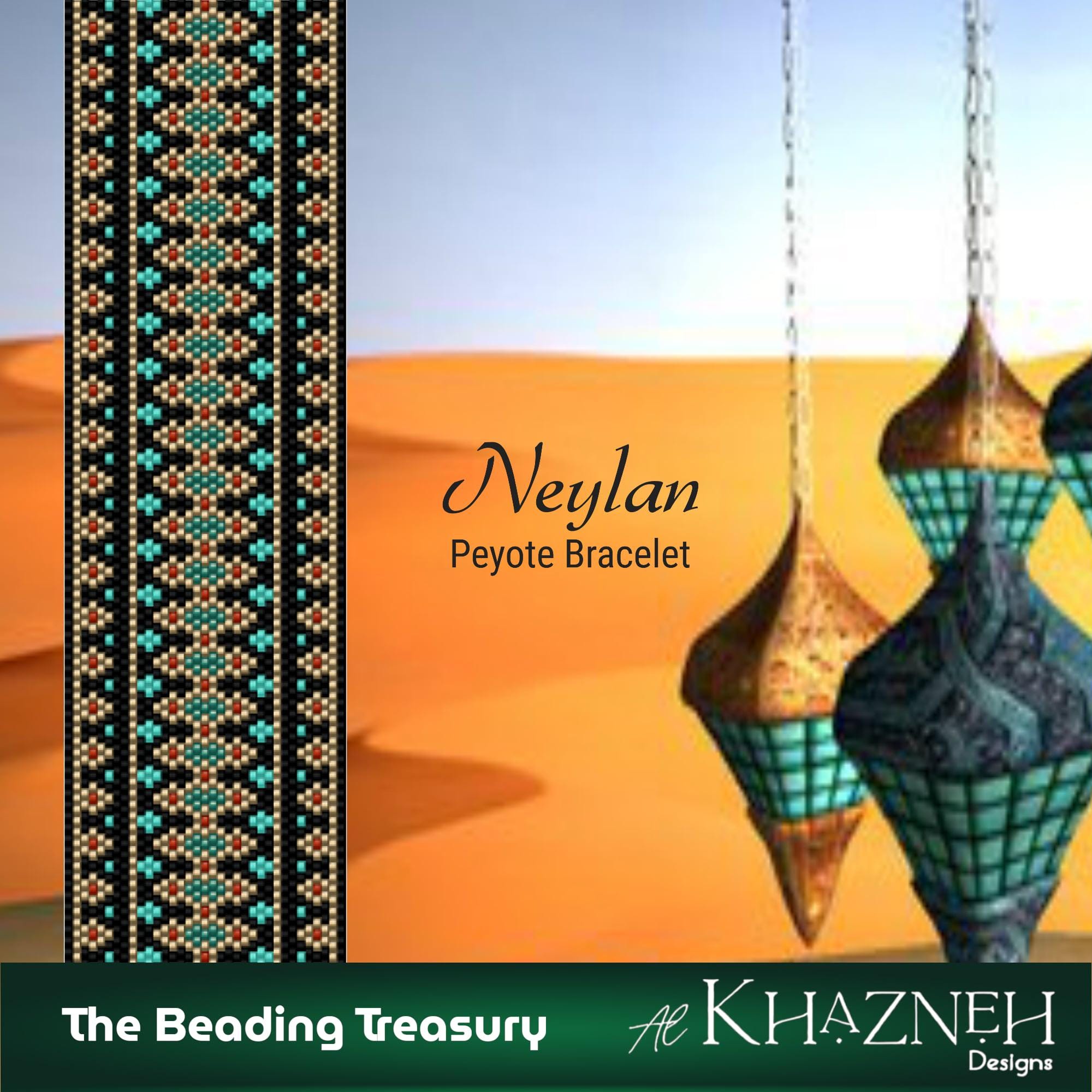 Neylan Design Peyote Stitch Beaded Bracelet Pattern, NEYLAN, Al Khazneh Design, Pdf ...
