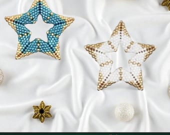 Peyote Stitch 3D Star Pattern, OPEN STAR, Al Khazneh design, PDF Download