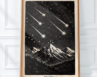 Starfall Velaris Art Print, ACOTAR Prints, Night Court, Velaris Prints, Gifts for ACOTAR Fans, Acotar Book Wall Art Digital Download