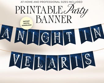 A Night in Velaris Banner, Printable ACOTAR Banner, Fantasy Birthday Party Decor, ACOTAR Bachelorette, Sarah L Maas Fans (Digital Download)