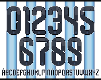 Argentina 2026 World Cup Jersey Font | Messi Nameset Soccer Numbers (Digital Download)