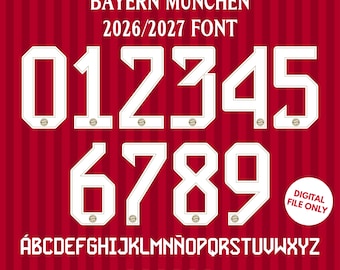 FC Bayern München 2026-27 Trikot-Schriftart | Fußball-Namenssatz svg otf ai cdr eps pdf | Digitaler Download
