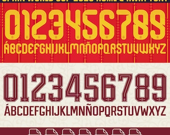 Tipografía para la camiseta de la selección española del Mundial 2026 (local y visitante) (descarga digital)
