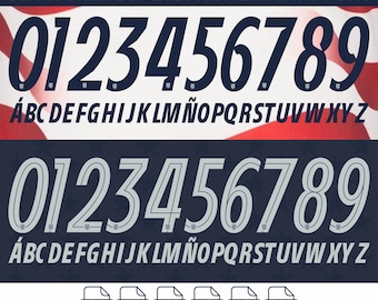 Fuente para camisetas de fútbol de la Copa Mundial de EE. UU. 2026 / Nombres de local y visitante (SVG) (Descarga digital)