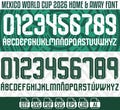 Mexico World Cup 2026 Jersey Font, Soccer Name Set, Football Number Kit (SVG)