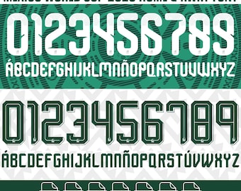 Mexikos VM 2026 Typsnitt SVG, Hemma- och Bortatröja Typsnitt, Fotbollströja Namn Set, Fotbollsnummer Kit, Cricut Sports Design
