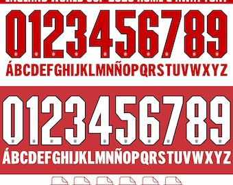 England World Cup 2026 Font | home away jersey nameset svg OTF AI EPS pdf | digital download