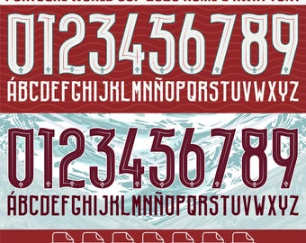 Fuente de la camiseta local y visitante de Portugal para el Mundial 2026 / Nombres de fútbol svg otf ttf eps ai png pdf