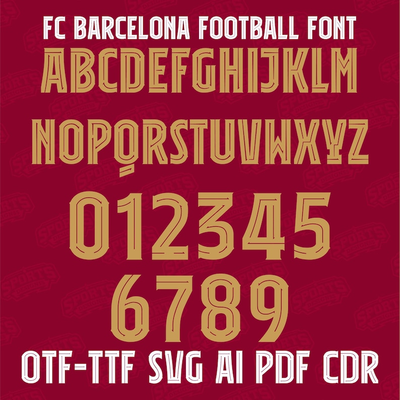 FC Barcelona 2025/2026 Font Kit | La Liga, Champions League (otf, Ttf ...
