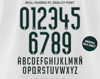 Real Madrid 2026-27 Home Jersey Font | svg otf ai cdr eps pdf | Digital Download