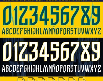 Brazil 2026 World Cup Jersey Font Bundle | Home Away Nameset (Digital Download)