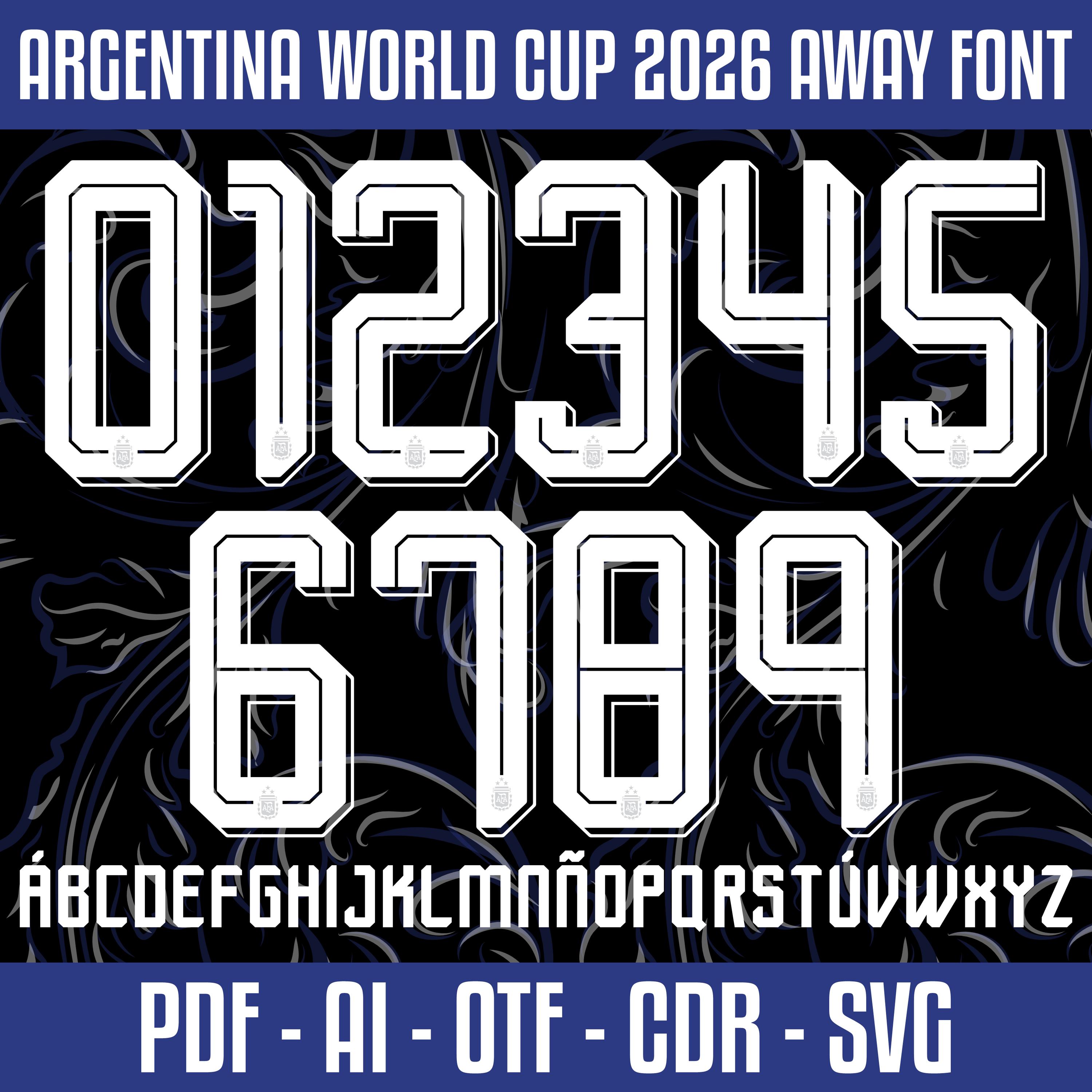 アルゼンチン代表アウェイユニフォームフォント 2026年ワールドカップ