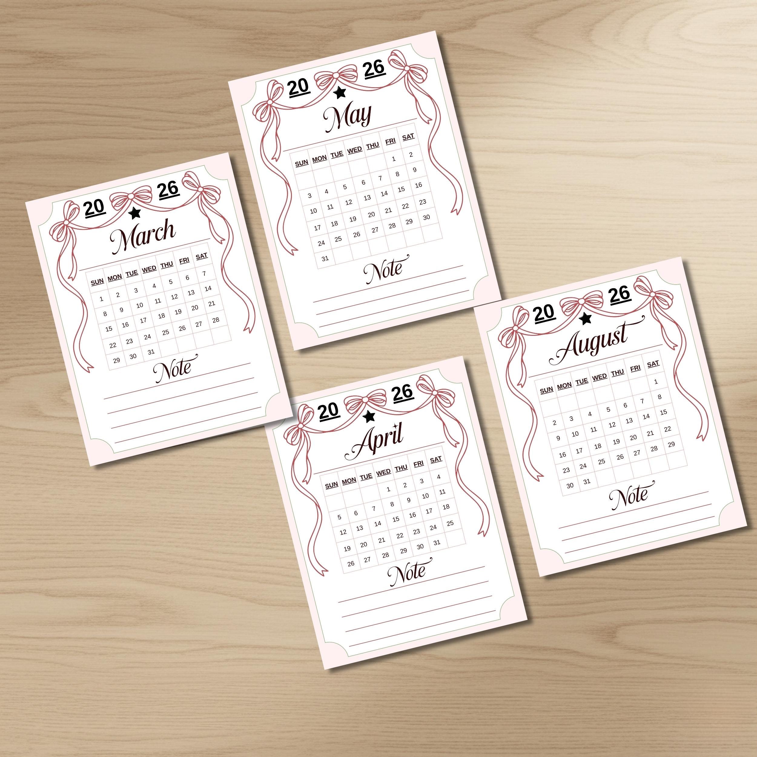 2026 Minimalist Calendar Printable, Monthly Planner, Editable Planner ...