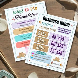 Editable Banner Pricing Template Canva, Ways to Pay Sign Template, Business Price List Sign, Payment Methods Display, Digital Download