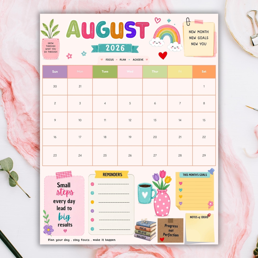 Editable Kid Routine Editable Monthly Kids Chore Chart, August 2026 Responsibility Calendar ...