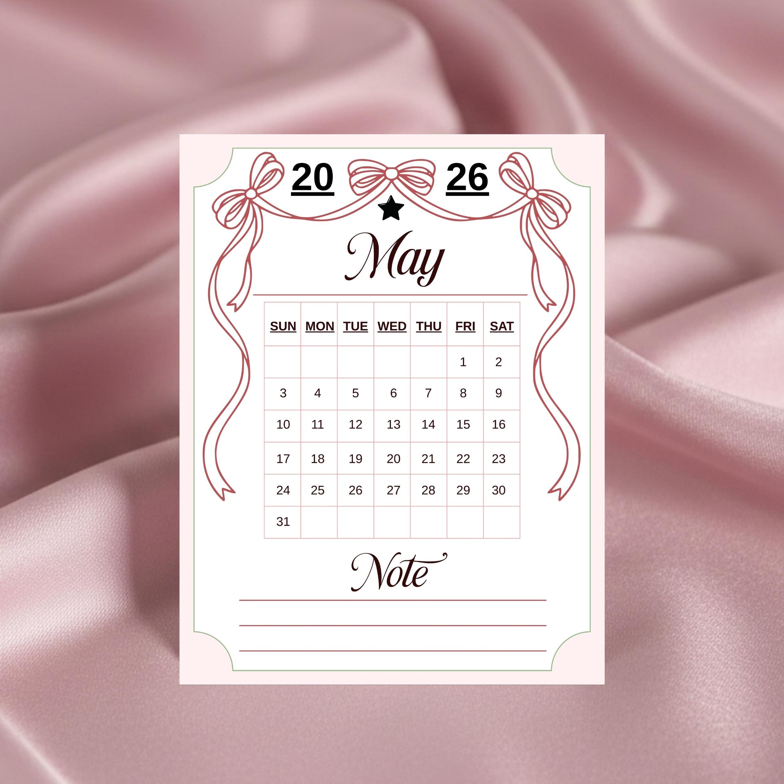 2026 Minimalist Calendar Printable, Monthly Planner, Editable Planner ...