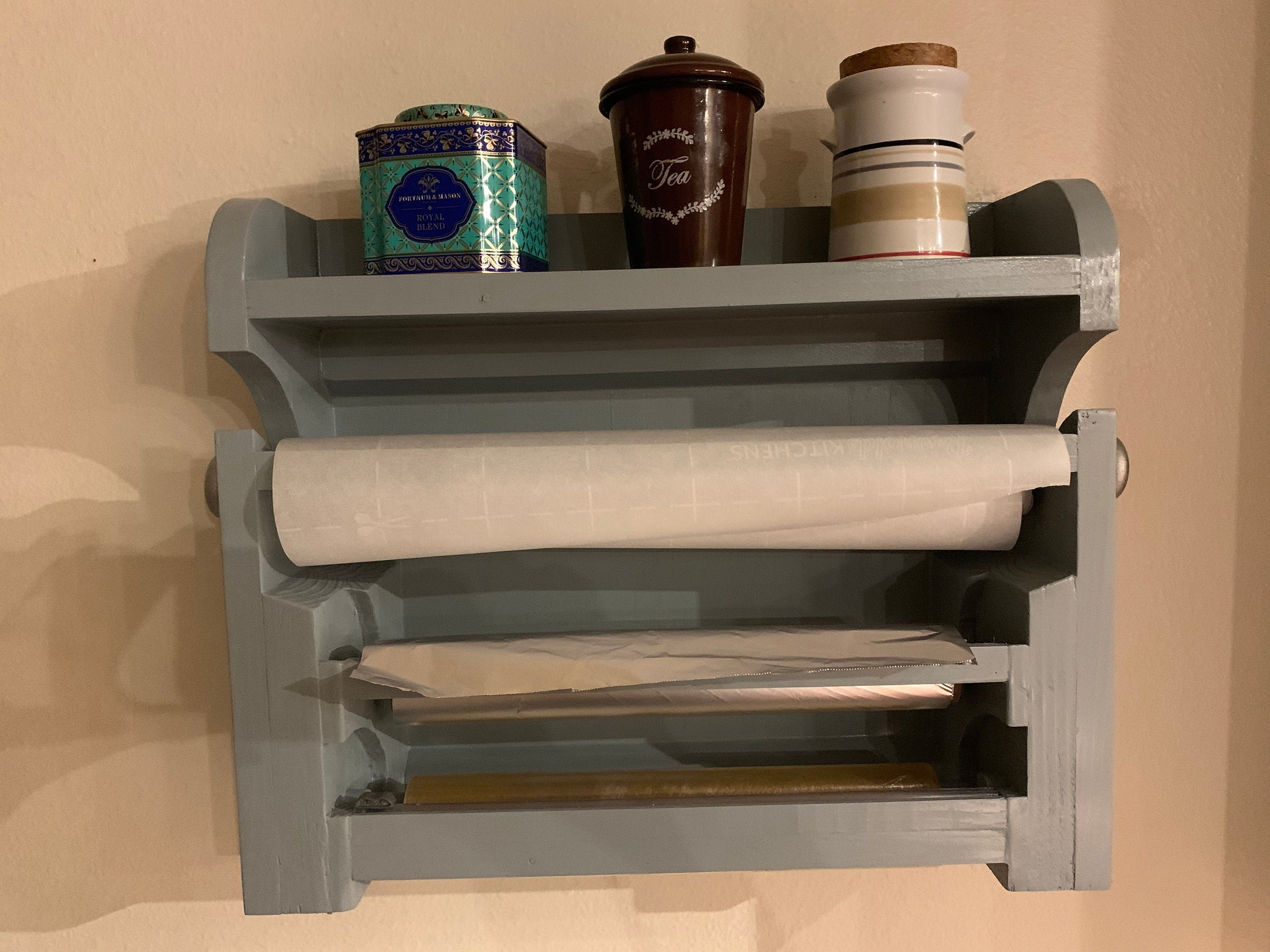 Paper towel aluminum foil saran wrap best sale dispenser